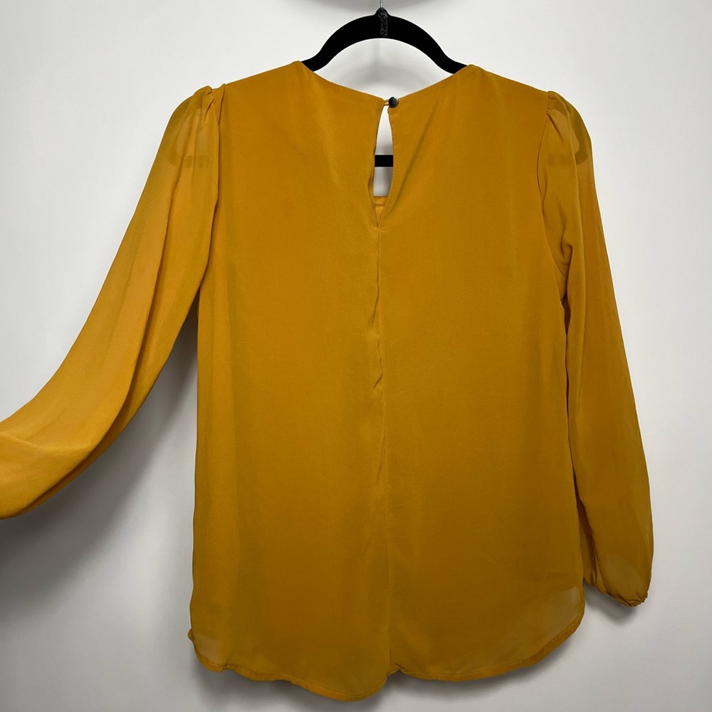 Long Sleeve Mustard Yellow Business Top - Picture 5 of 6